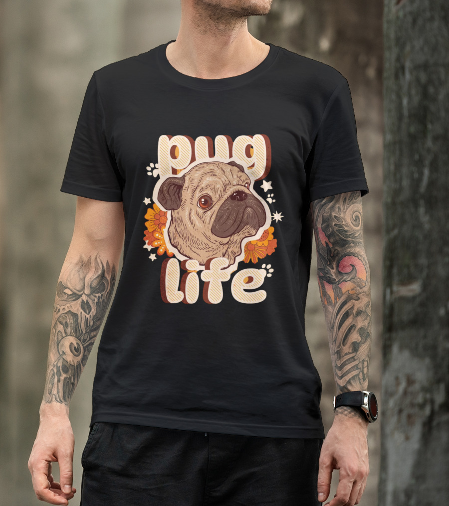 Pug Life Retro Floral T-Shirt
