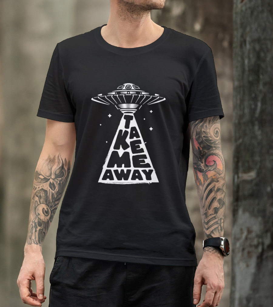 Take Me Away UFO Spaceship Beam Stars T-Shirt