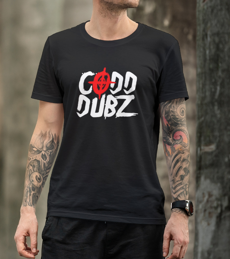 CODD DUBZ Target Dubz Red Target Symbol Bold White Letters T-Shirt