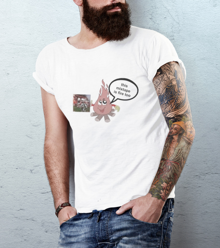 Dillon Francis This Mixtape Is Fire Too Flame Character Holding Album T-Shirt