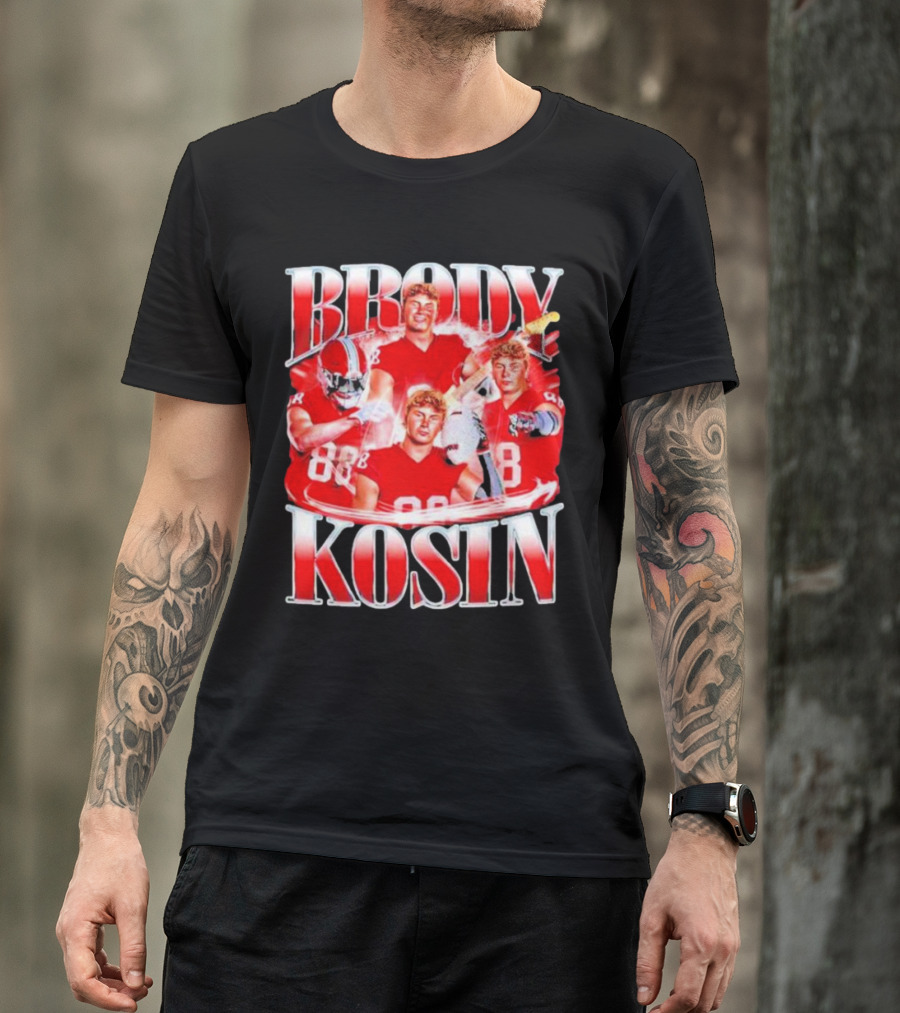 Brody Kosin Indiana Hoosiers 88 Red Football Vintage T-Shirt
