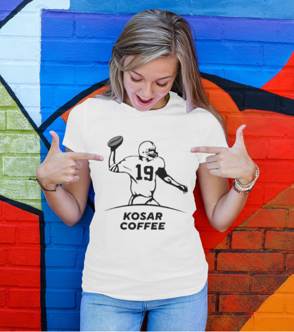 Kosar Coffee 19 Football Quarterback Throwing Ball T-Shirt