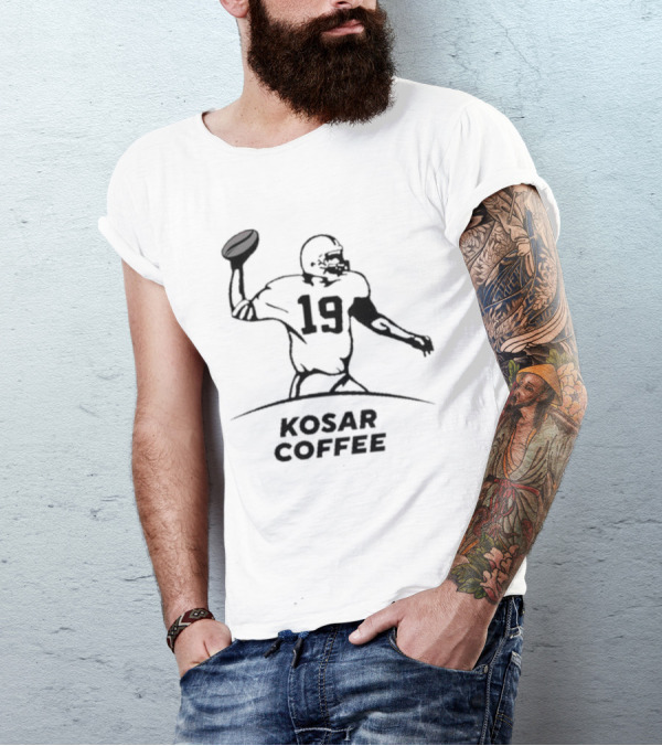 Kosar Coffee 19 Football Quarterback Throwing Ball T-Shirt