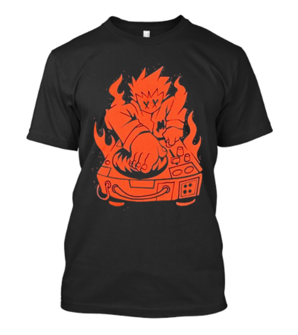 Marshmello Music Scratch Fiery DJ Turntable T-Shirt