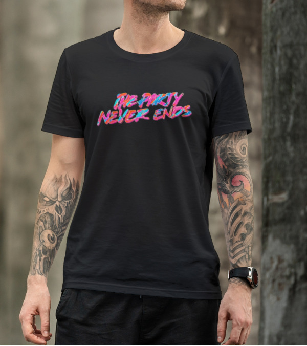 The Party Never Ends Neon Retro Vibes T-Shirt