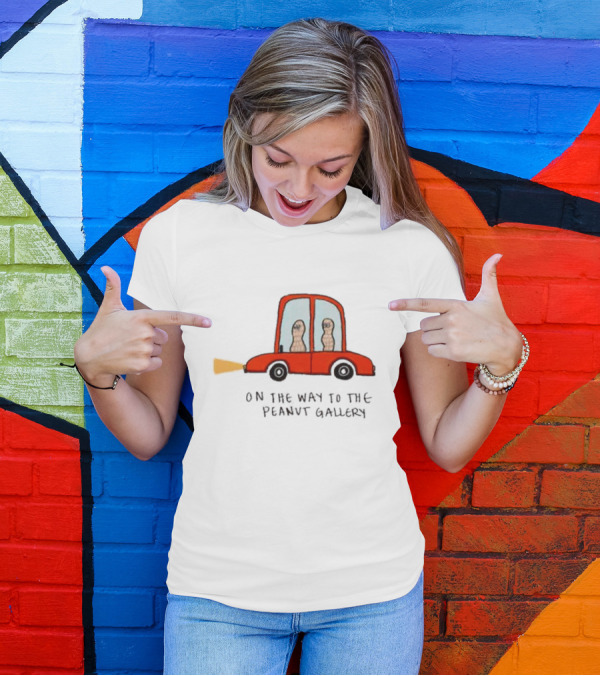 On The Way To The Peanut Gallery With Peanuts In Red Car T-Shirt