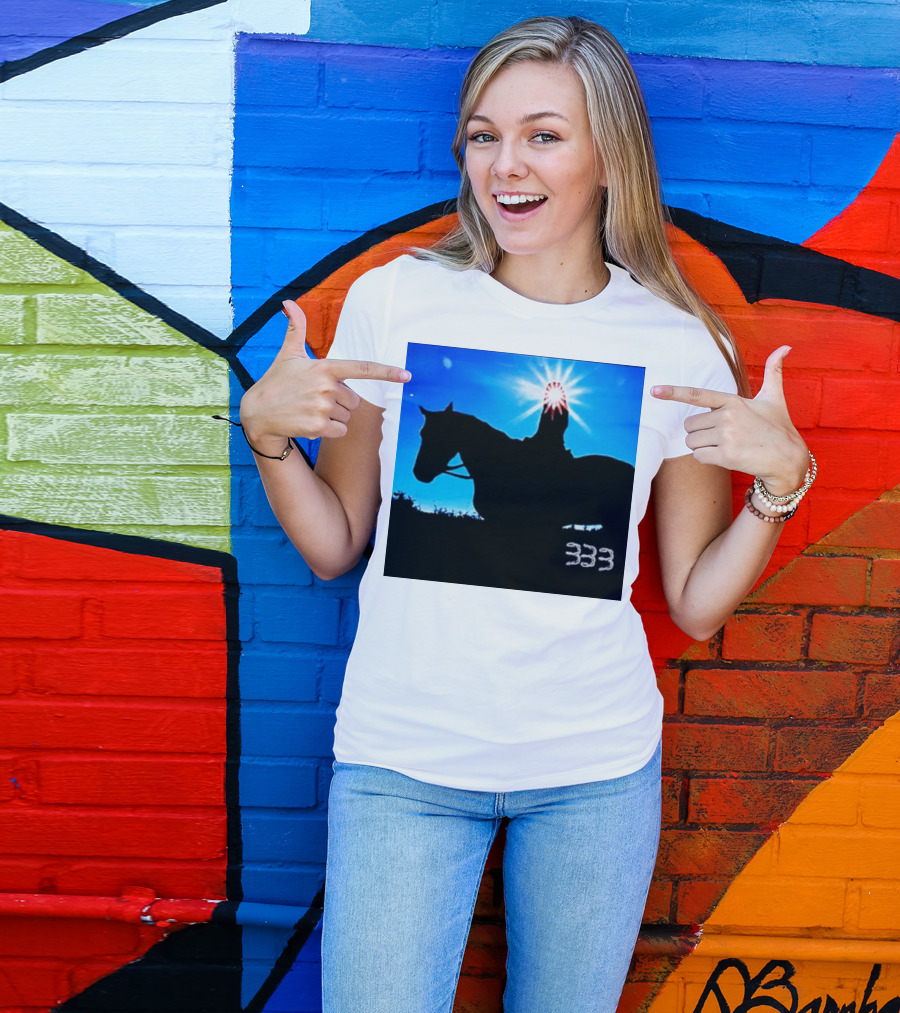 Becky G Ride Horse Silhouette 333 Sunburst Sky T-Shirt