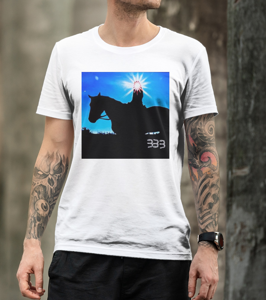 Becky G Ride Horse Silhouette 333 Sunburst Sky T-Shirt