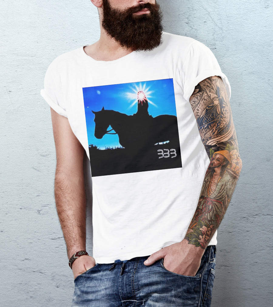 Becky G Ride Horse Silhouette 333 Sunburst Sky T-Shirt
