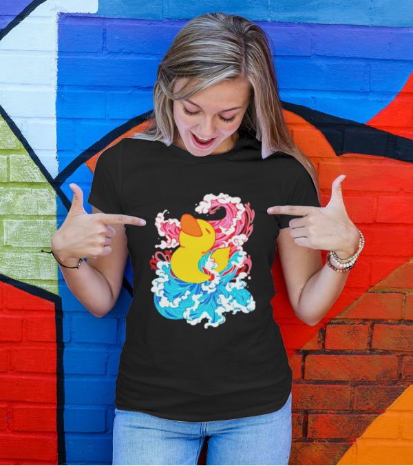 39Daph Duck Waves Red Blue T-Shirt
