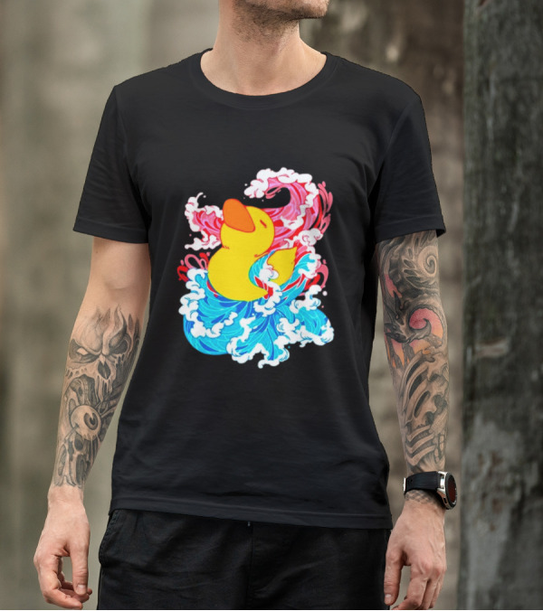 39Daph Duck Waves Red Blue T-Shirt