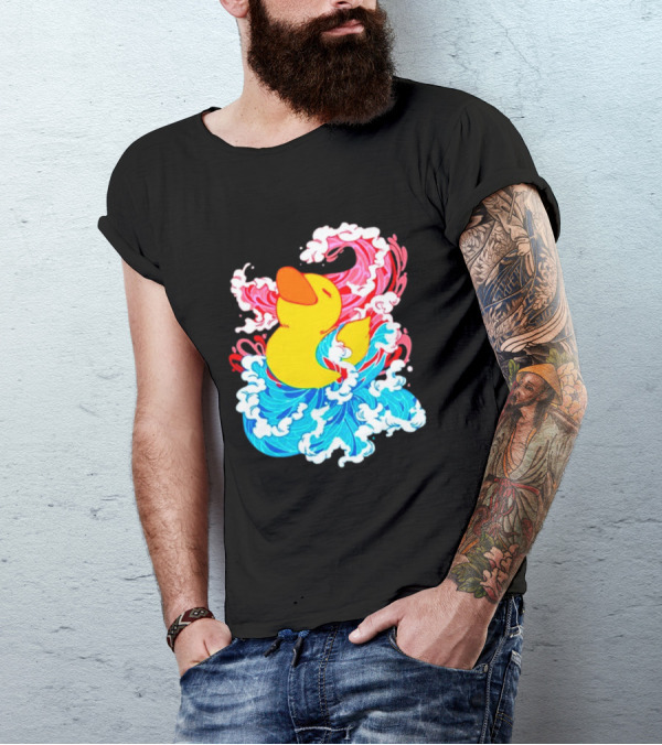 39Daph Duck Waves Red Blue T-Shirt