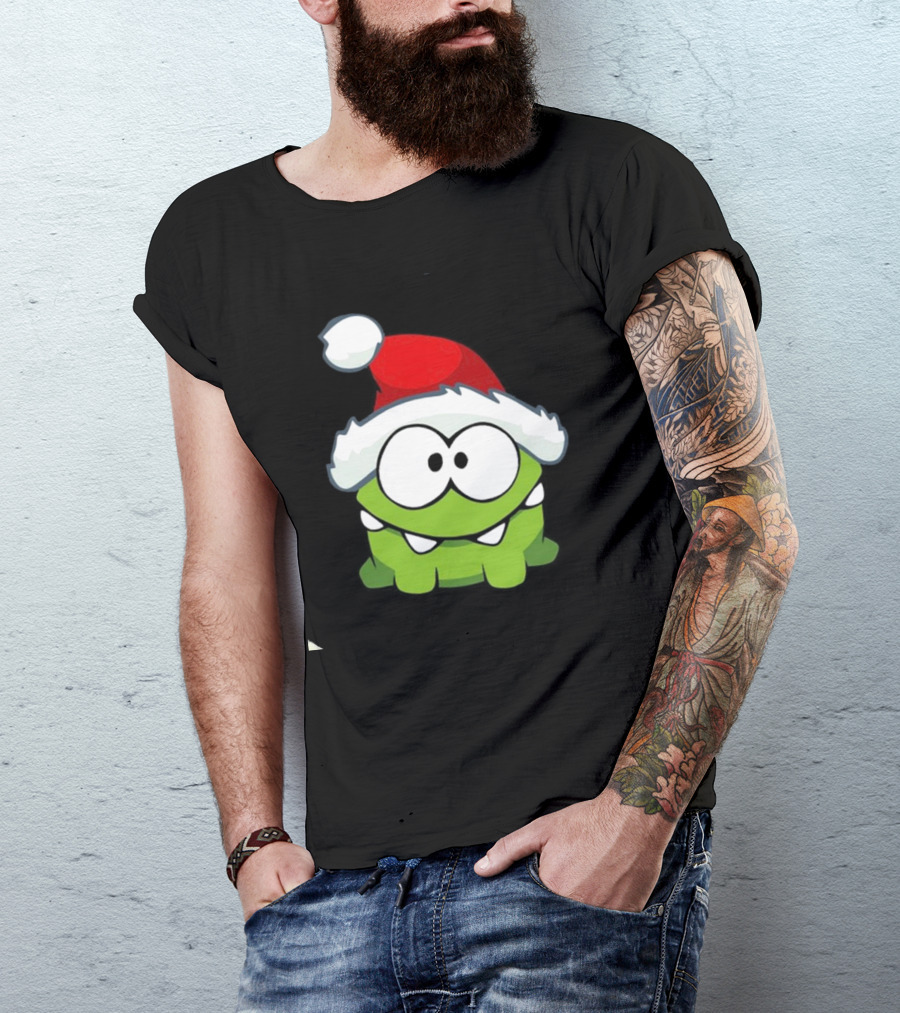 Om Nom Christmas Santa Hat T-Shirt