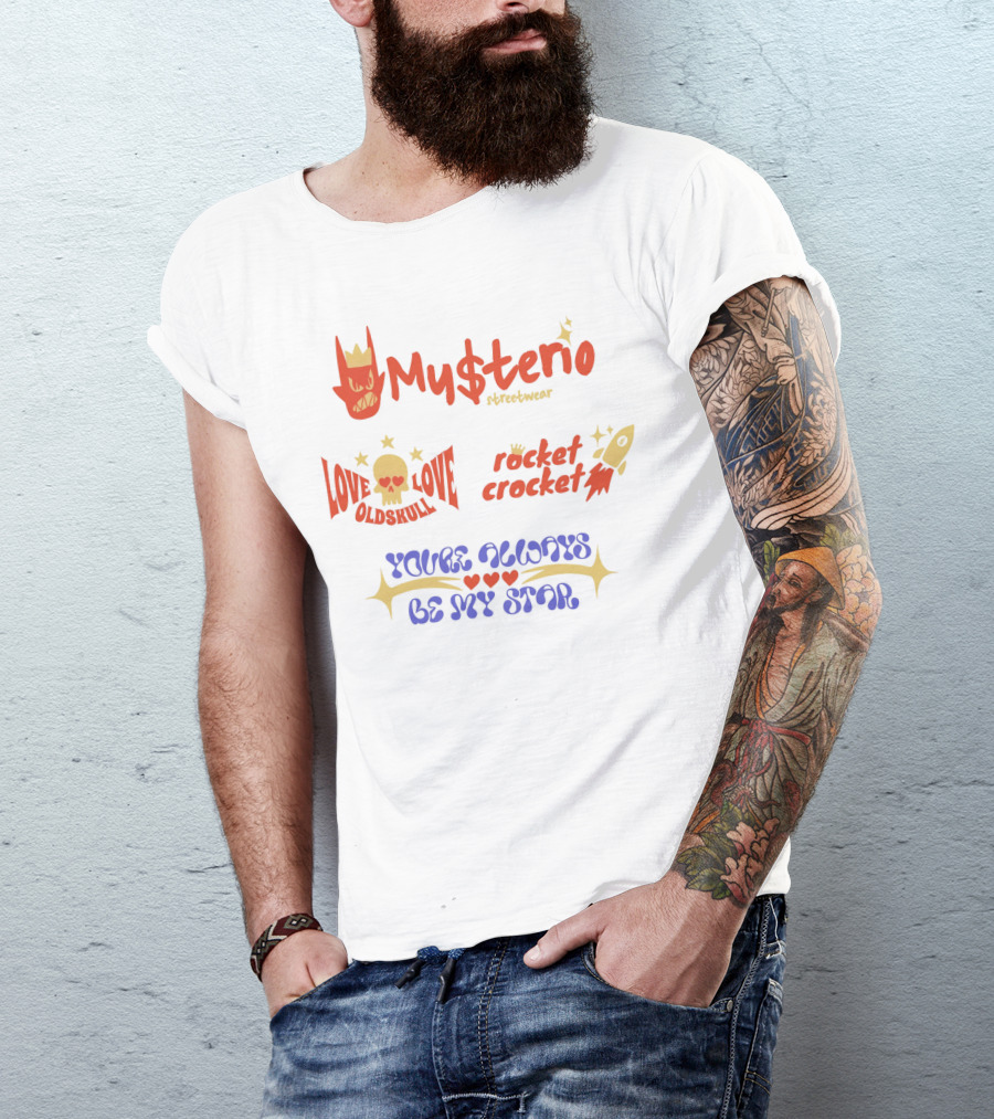 My$terio Streetwear Love Oldskull Rocket Crocket You're Always Be My Star T-Shirt