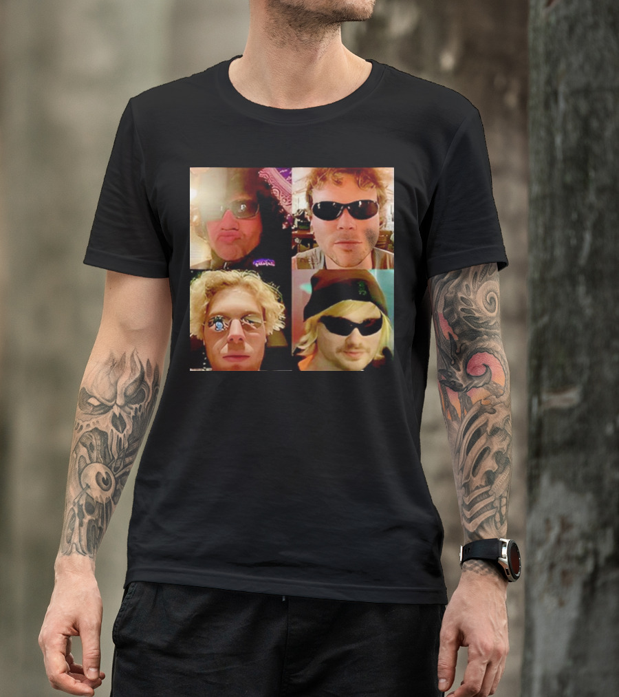 5 Seconds Of Summer Sunglasses Group Collage T-Shirt