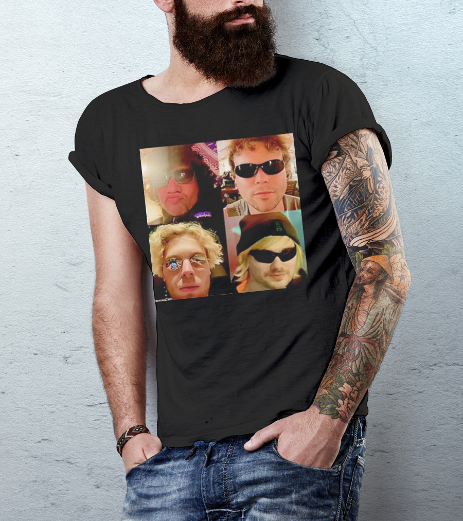5 Seconds Of Summer Sunglasses Group Collage T-Shirt
