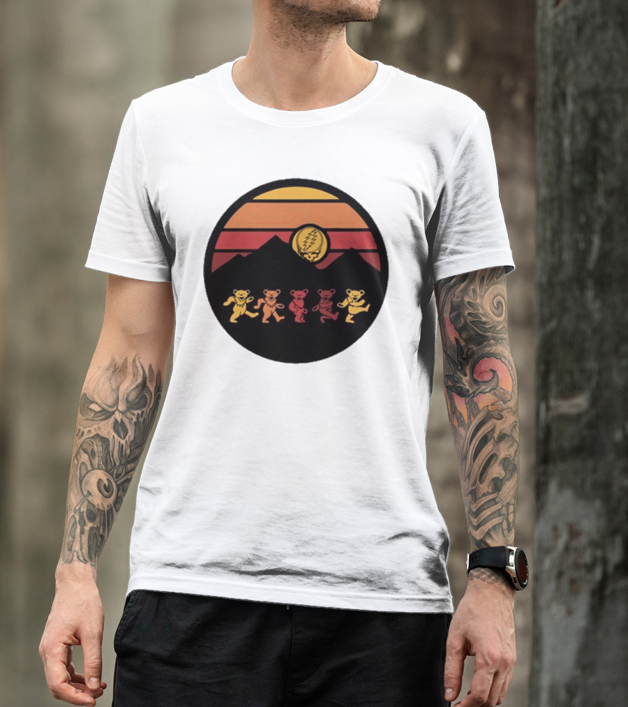 Grateful Dead Dancing Bears Sunset Alan Forbes T-Shirt