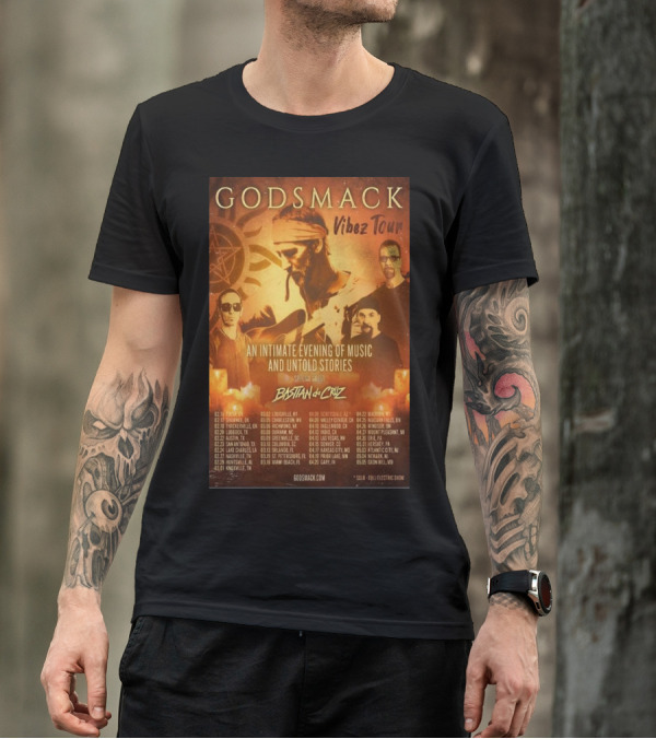 Godsmack Vibez Tour ’24 An Intimate Evening Of Music And Untold Stories Special Guest Bastian De Cruz T-Shirt