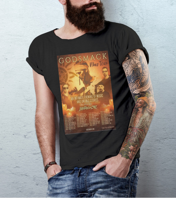 Godsmack Vibez Tour ’24 An Intimate Evening Of Music And Untold Stories Special Guest Bastian De Cruz T-Shirt