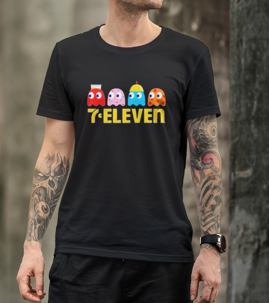 7 Eleven Pacman Ghost Characters Collaboration T-Shirt