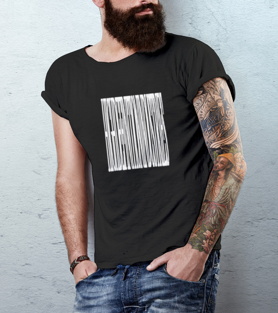 Hidden Industries Blue Barcode Puff Print T-Shirt