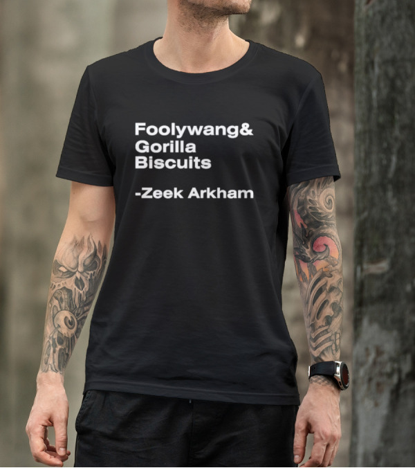 Foolywang Gorilla Biscuits Zeek Arkham Text T-Shirt