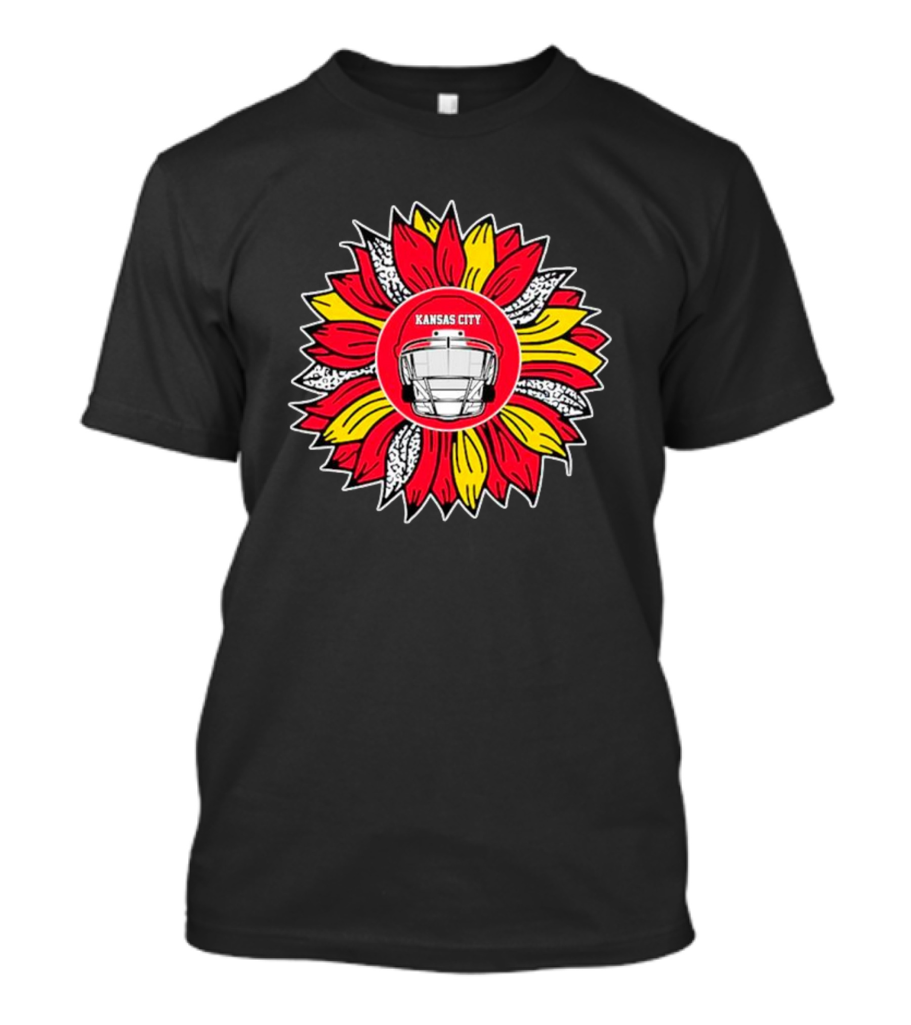 Kansas City Chiefs Sunflower Football Helmet T-Shirt