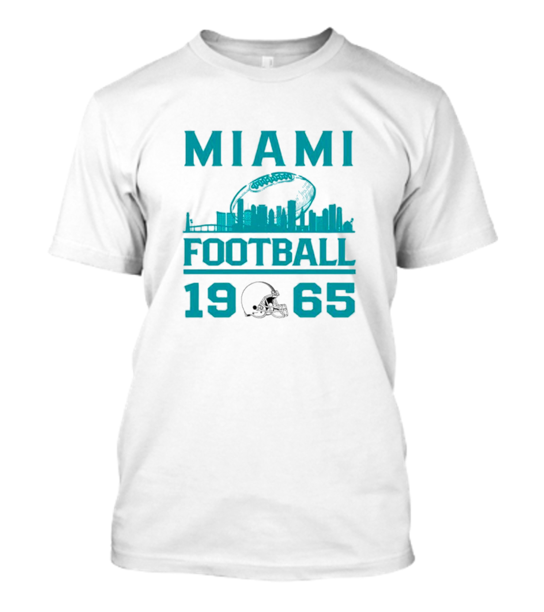 Miami Dolphins Football 1965 Skyline Miami Football 1965 T-Shirt
