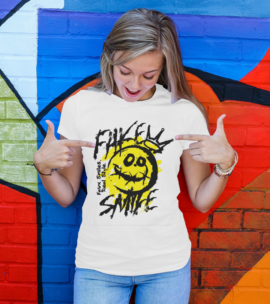 Fake Smile Faux Smiles Real Style Smiley Crown T-Shirt