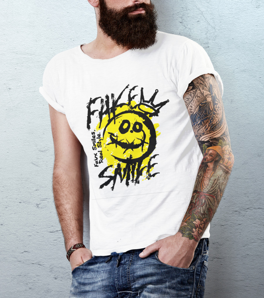Fake Smile Faux Smiles Real Style Smiley Crown T-Shirt