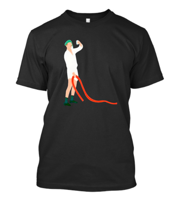 Septic Engineer Drunk Holding Hose Cartoon With Green Hat And Boots T-Shirt