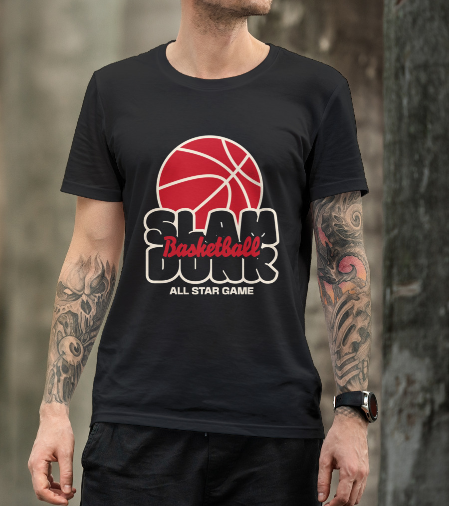 Slam Dunk Basketball All Star Game Red Basketball T-Shirt