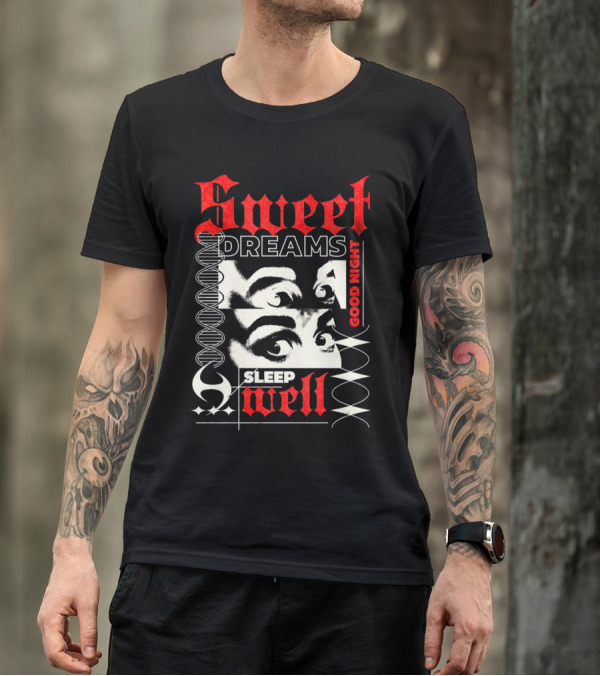Sweet Dreams Good Night Sleep Well Grunge Eyes T-Shirt