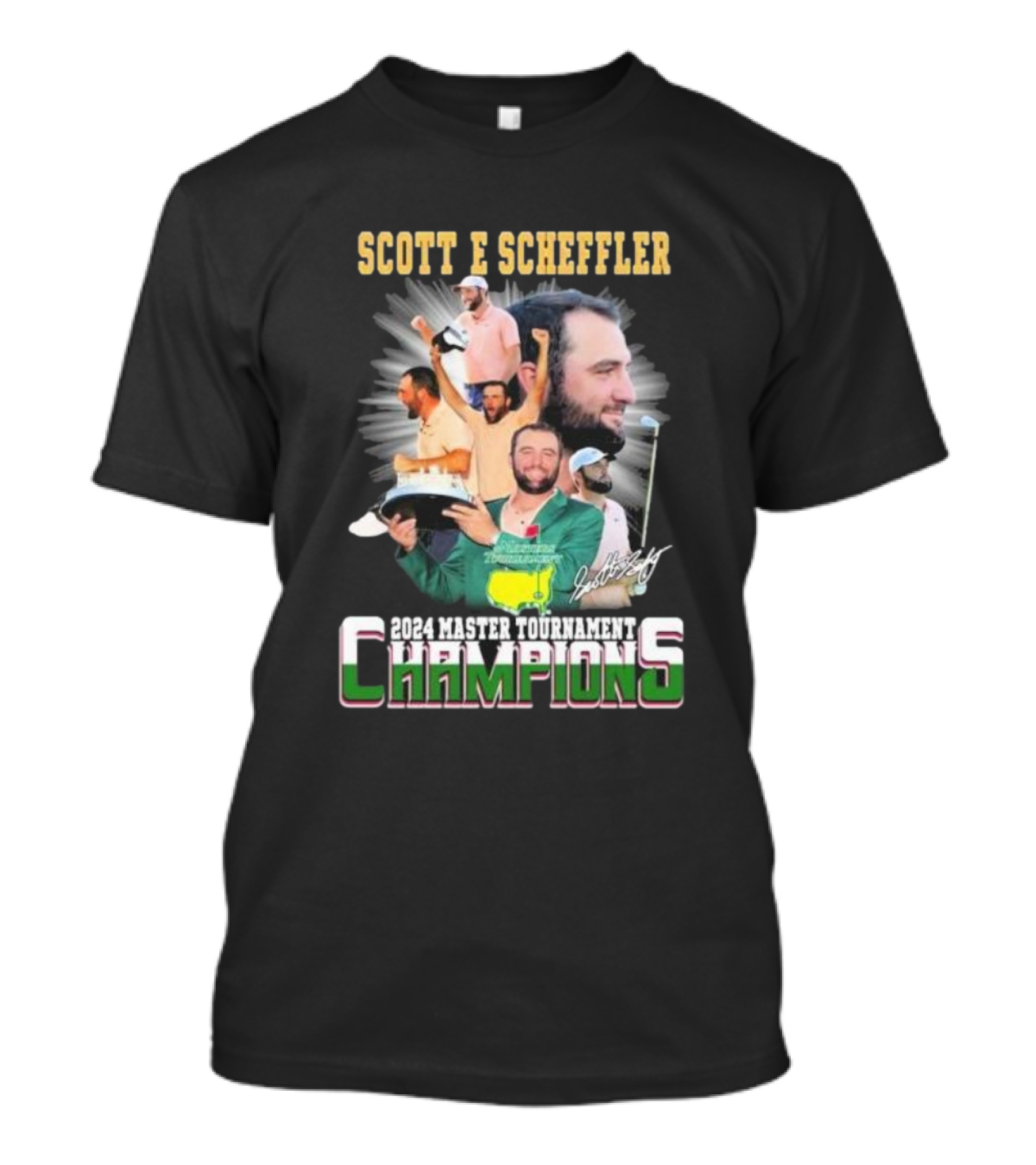Scottie Scheffler 2024 Master Tournament Champions Signature T-Shirt