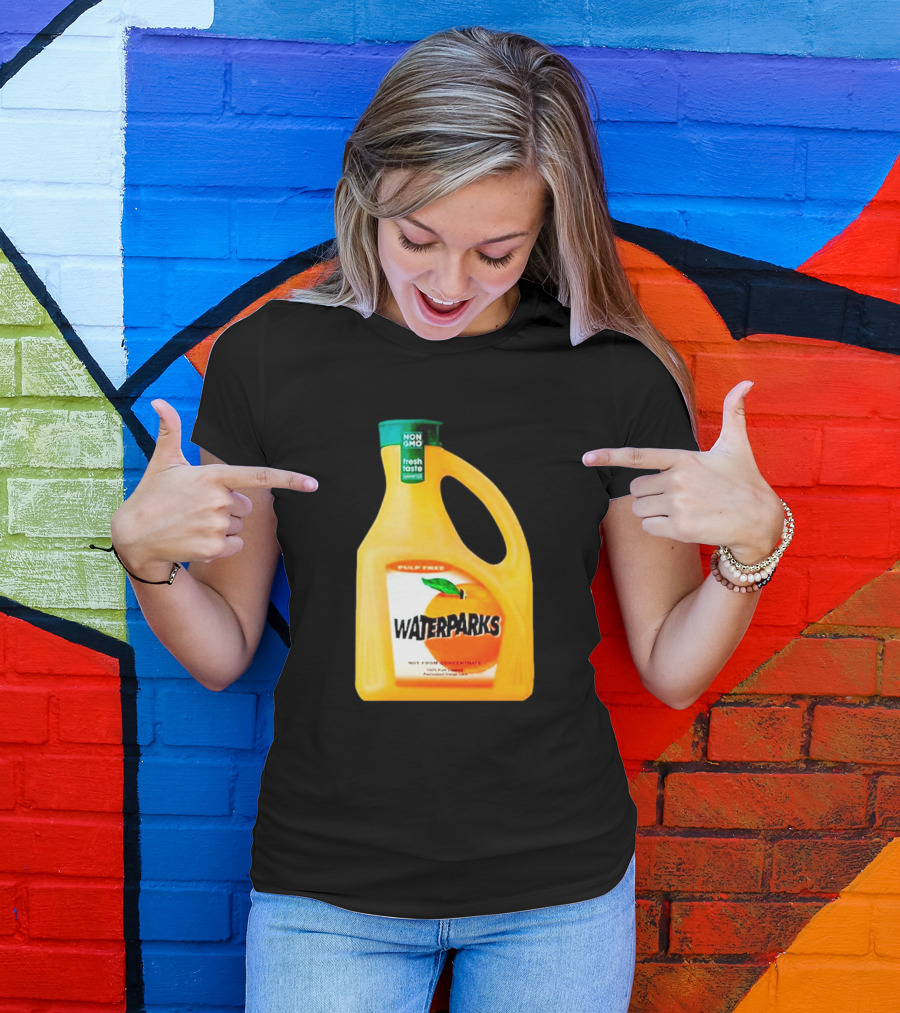 Waterparks Non-GMO Fresh Taste Orange Juice Pulp Free T-Shirt