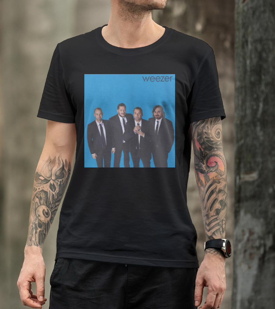 Weezer Impractical Jokers Blue Album Cover Homage T-Shirt