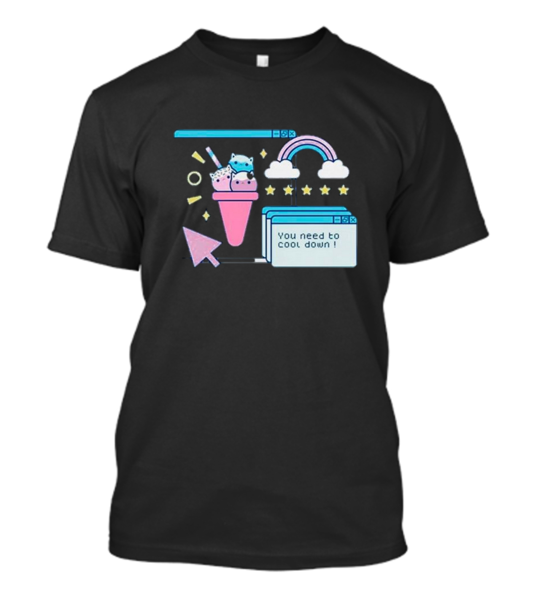 You Need To Cool Down Retro Pastel Ice Cream And Rainbow Aesthetic T-Shirt