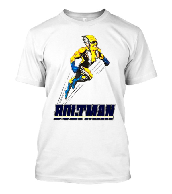 Boltman Superhero Speedster Art Yellow And Blue T-Shirt