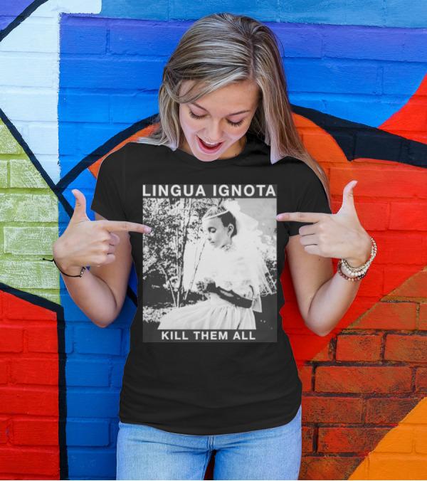 LINGUA IGNOTA KILL THEM ALL Veiled Bride Prayerful Pose T-Shirt