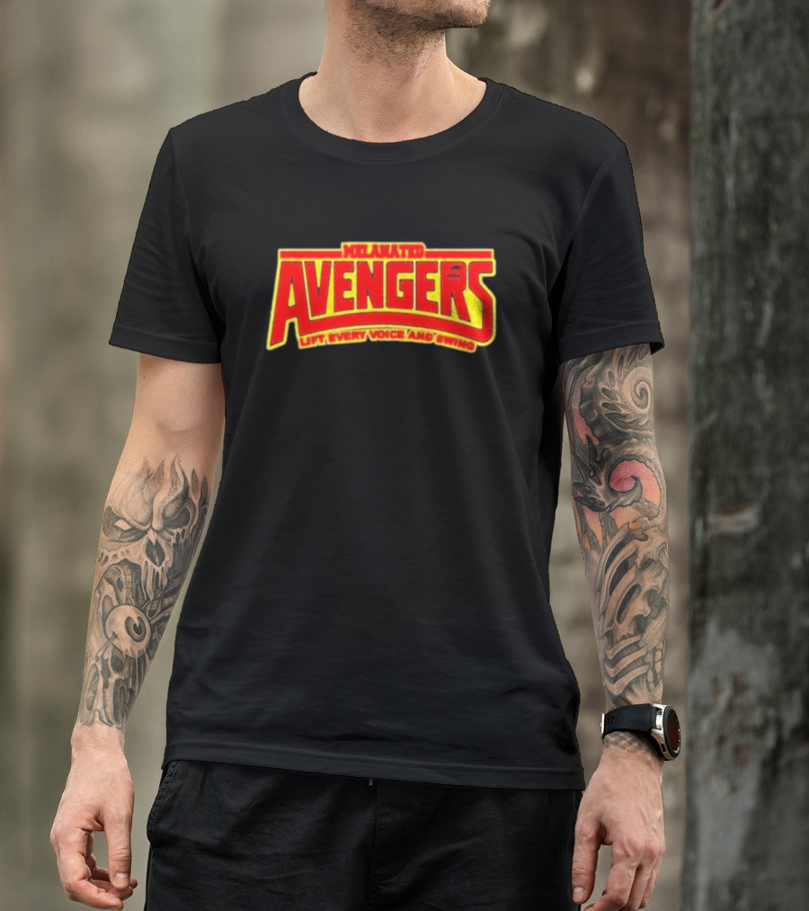 Melanated Avengers Lift Every Voice And Swing Bold Red Yellow Iconic T-Shirt