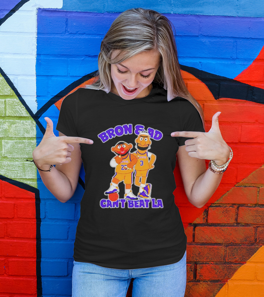 Bron And AD Can't Beat LA Lakers Parody Basketball Duo T-Shirt