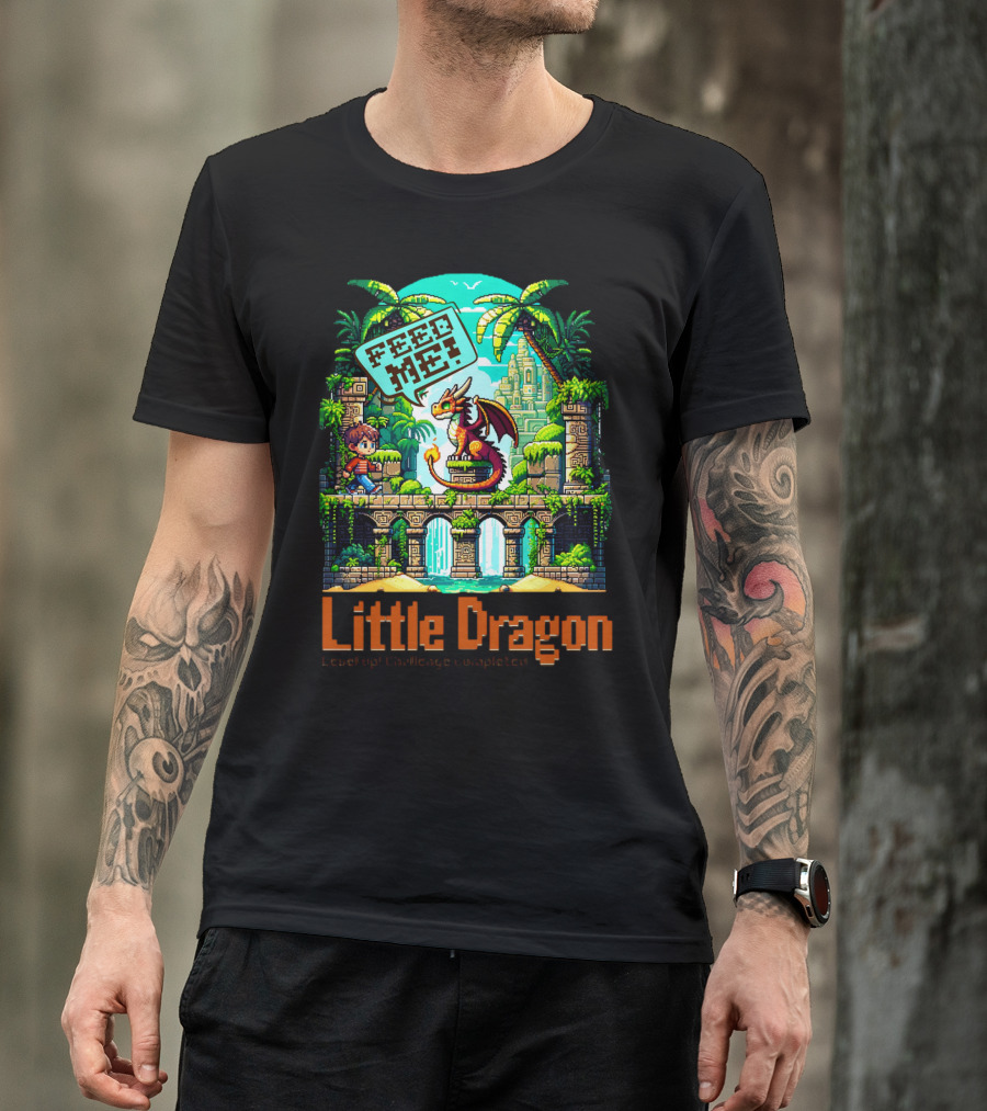 Little Dragon Feed Me Level Up Challenge Completed T-Shirt