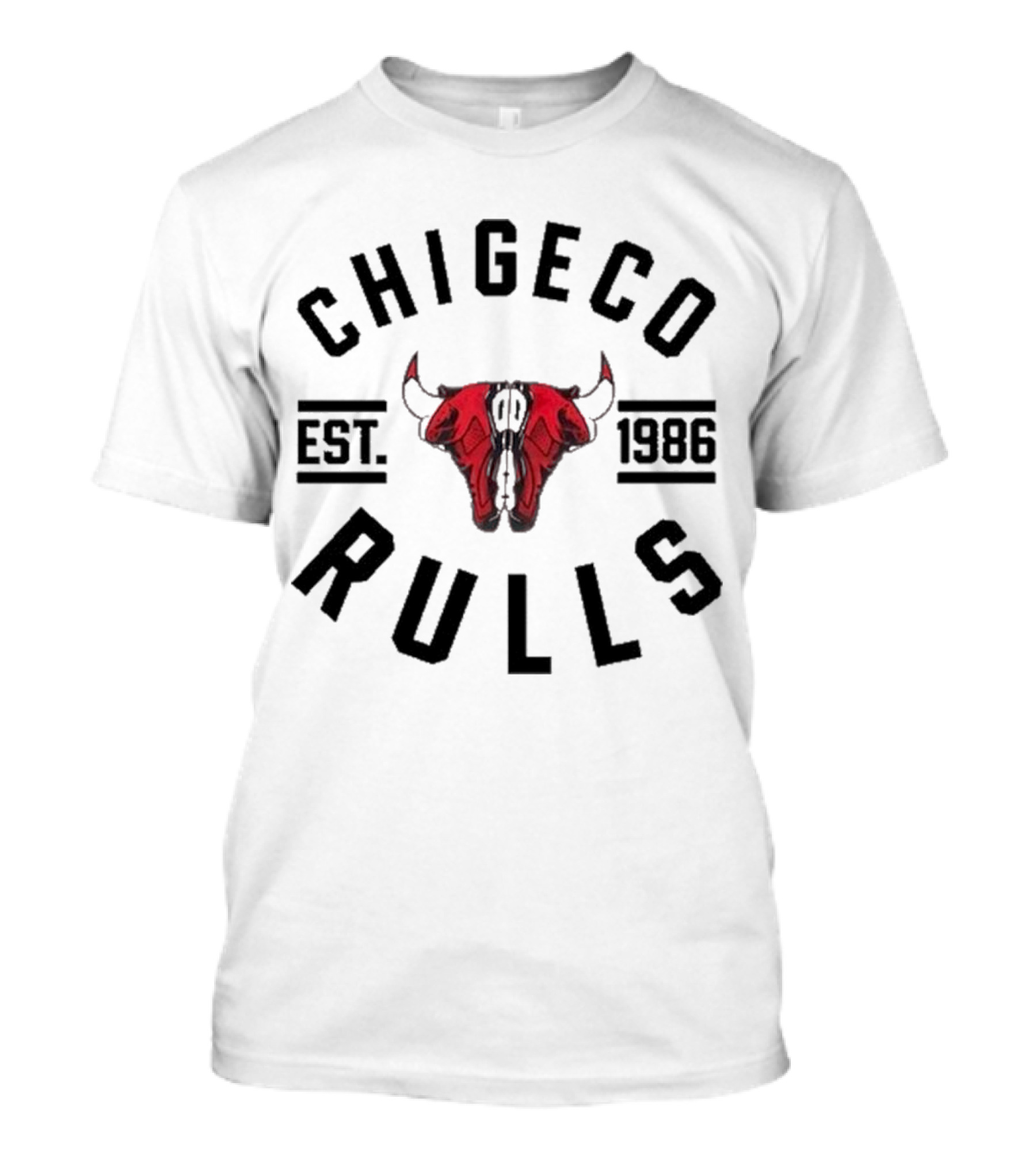 Chigeco Rulls Est 1986 Red Bull Head T-Shirt