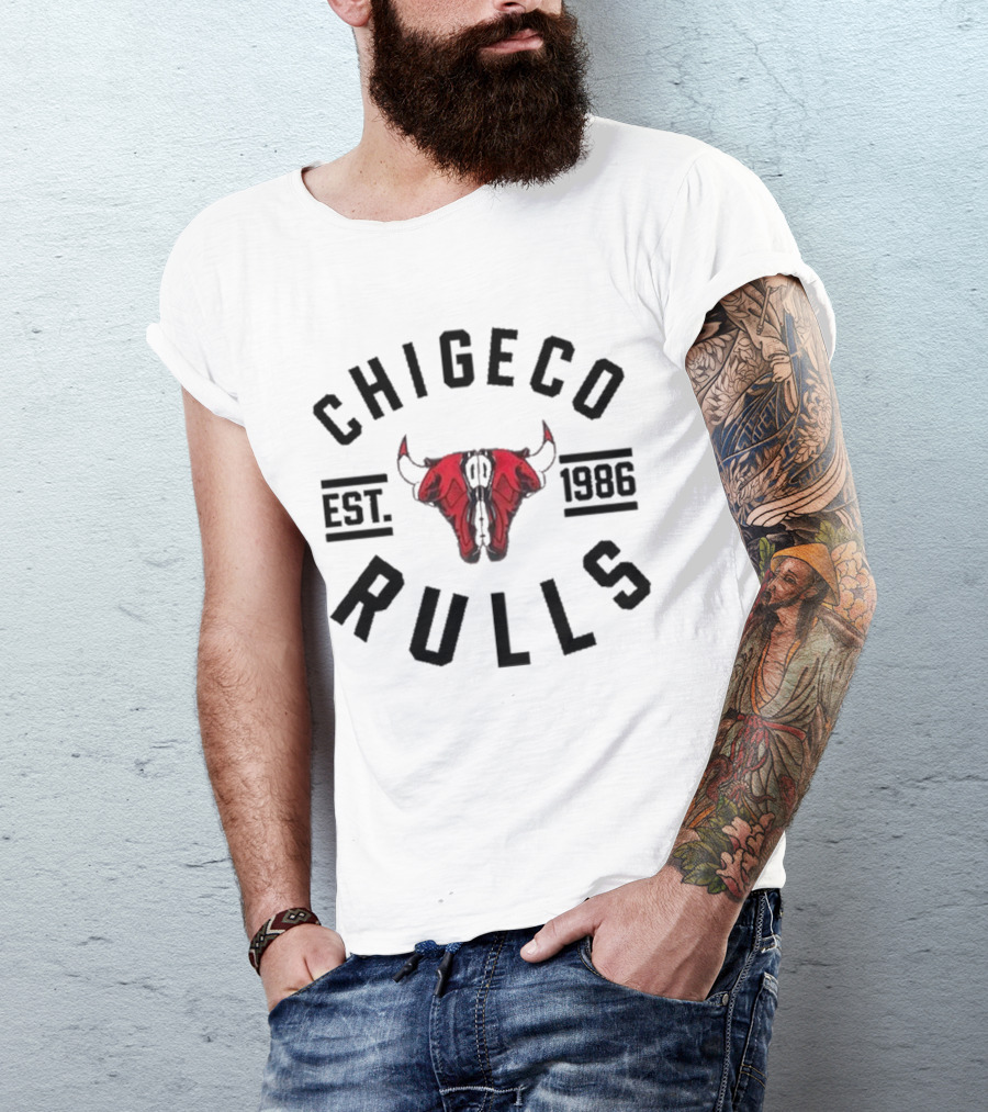 Chigeco Rulls Est 1986 Red Bull Head T-Shirt