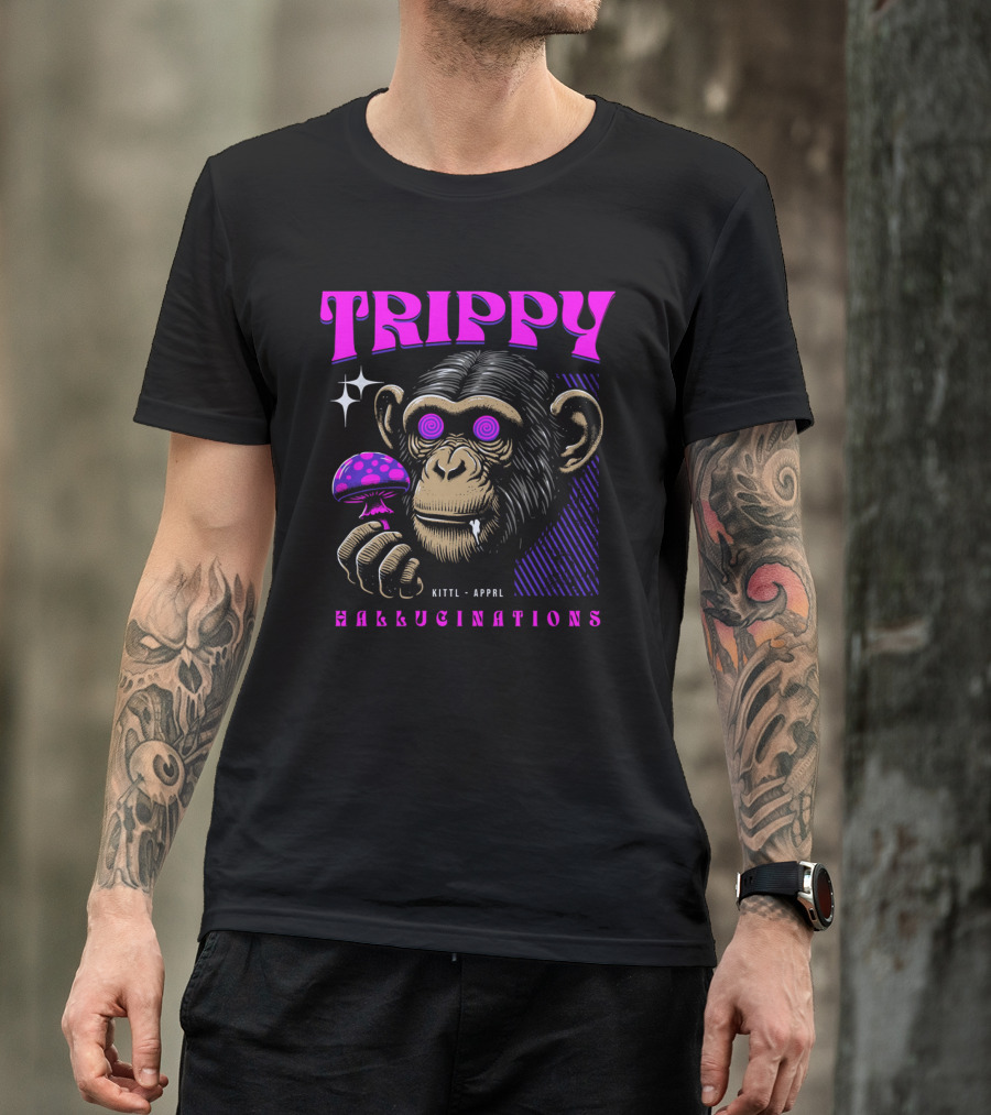 Trippy Hallucinations Chimpanzee Kittl Apprl T-Shirt