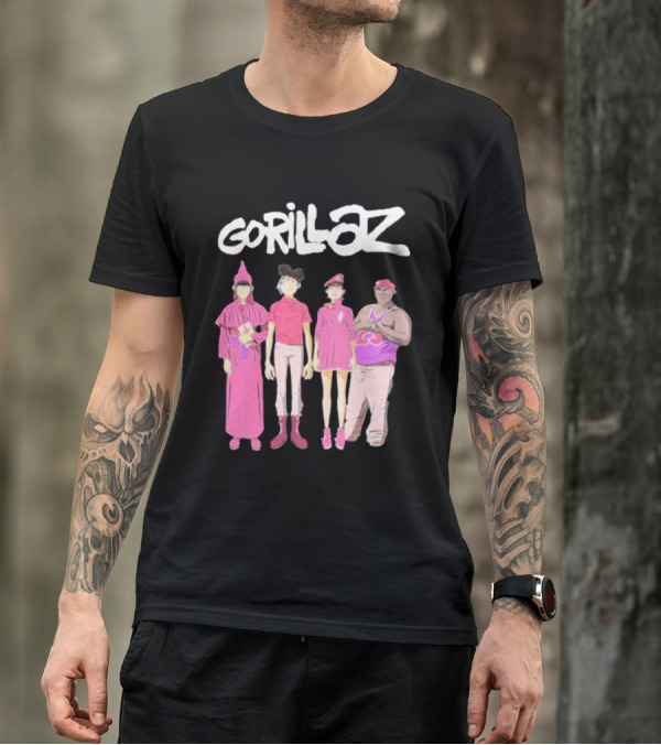 Gorillaz Cracker Island Characters Pink Outfits T-Shirt