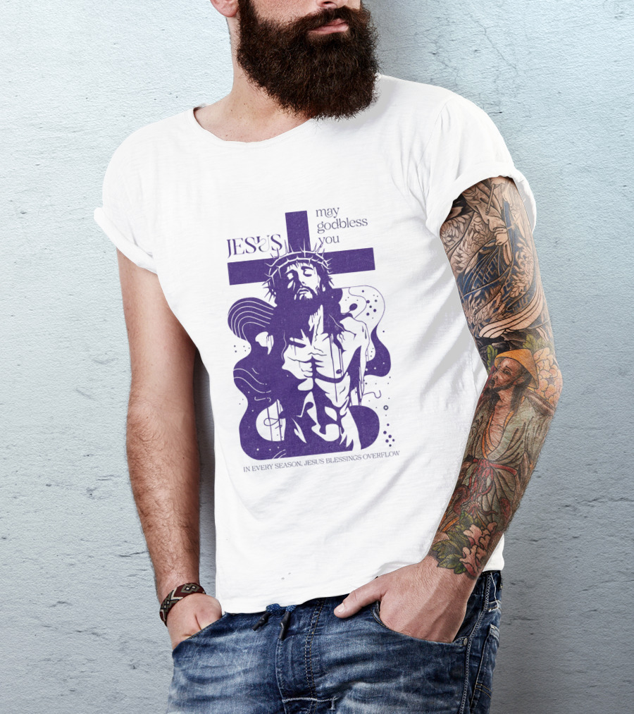 Jesus Vintage May God Bless You In Every Season Jesus Blessings Overflow T-Shirt
