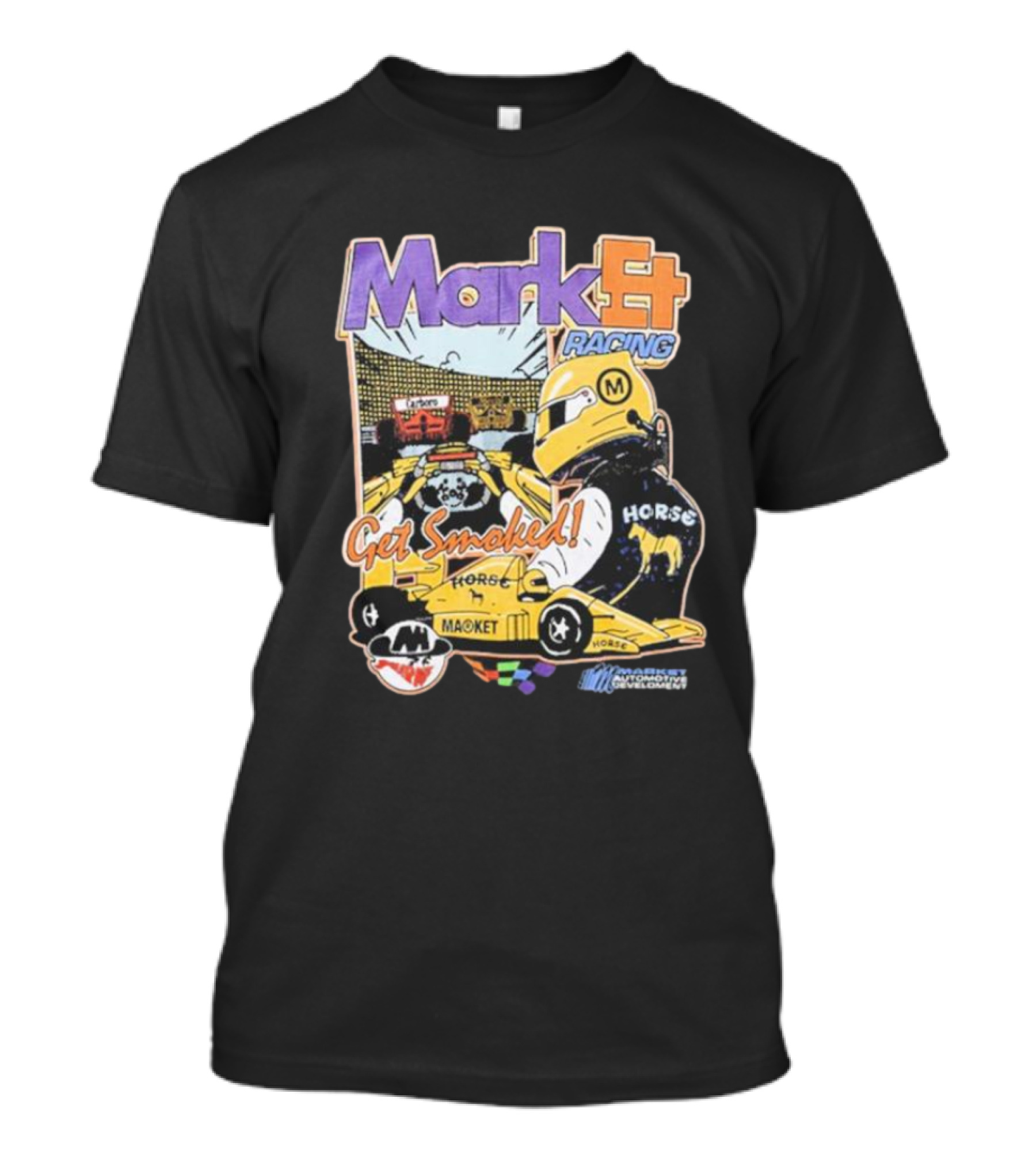 Market Express Racing Get Smoked Horse Driver Comic T-Shirt