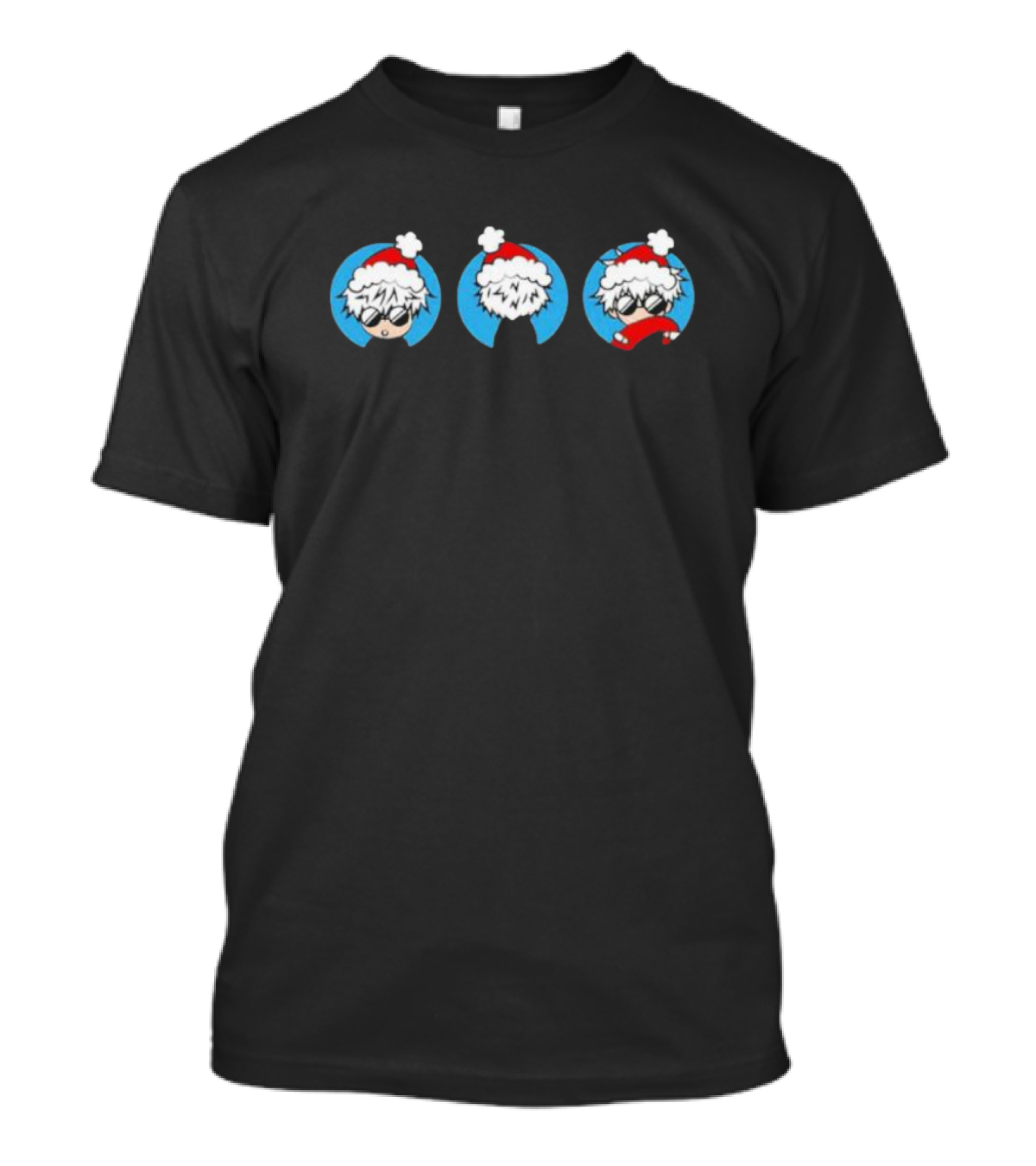 Christmas Gojo Satoru Jujutsu Kaisen Santa Hat Anime T-Shirt