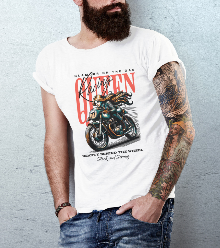 Glamour On The Gas Racing Queen Beauty Behind The Wheel Sleek And Strong T-Shirt